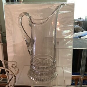 King Glass Pitcher. Pressed rib & square cut water pitcher 1879-1891